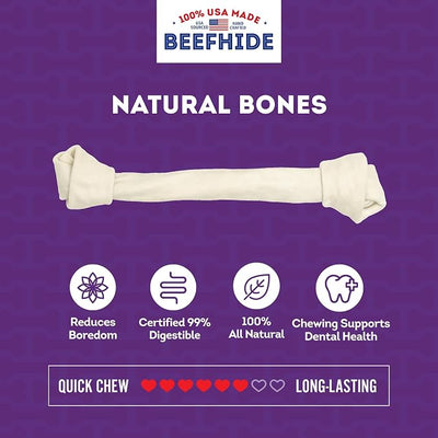 USA Beefhide Bones 15-17" Dog Chew Treats - Natural Flavor, 1 Count/1 Pack