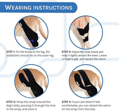 Dog Knee Brace for Torn ACL & Hind Leg Support – Adjustable Dog Hip & Leg Brace for Cruciate Ligament, Arthritis Relief, Joint Stability & Injury Recovery, Size: S