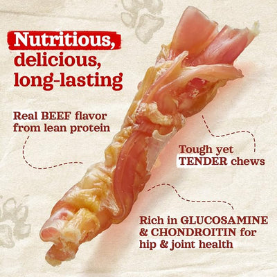 Natural Farm Tendons (4-6 Inch, 6 Pack), Natural Chondroitin and Collagen: Supports Healthy Joints, Great for Dental Health – Made & Packaged, All Dog Sizes
