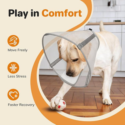 Breathable Mesh Dog Cone Collar for Surgery, Soft Elizabethan Recovery Alternative to Stop Licking,Pet Neck Collar for Large Medium Small Breeds, XXXL