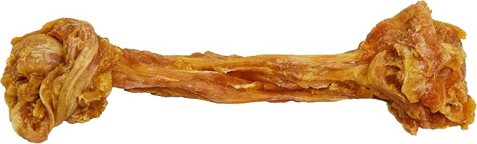 Turkey Tendon Knotted Bones for Dogs - Premium All-Natural, Hypoallergenic, Long-Lasting Dog Chew Treat, Easy to Digest - Ingredient Sourced from USA (8 Inches - 1 Pack)