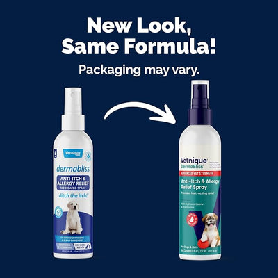 Vetnique Dermabliss Hydrocortisone Anti Itch Spray for Dogs & Cats (8oz) | 1% Hydrocortisone Dog Spray, Dog Allergy Relief & Cat Allergy Relief, Itch Relief for Dogs, Hot Spot Itch & Skin Irritation