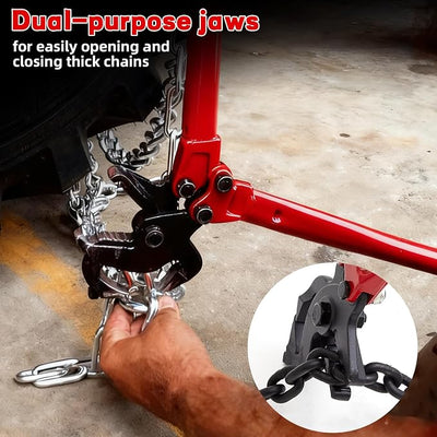 Lasnten 33-3/4 Inches Chain Repair Pliers for Tire with Insulated Handles for Truck Tractor Tire Chains Pliers Winter Snow Automotive Care, Quick-open Link Tool