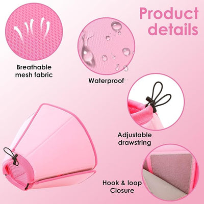 AOFITEE Soft Dog Cone Collar Anti-Licking, Dog Cone Alternative After Surgery, Elizabethan Cones for Large Dogs Post-Surgery, Neuter Recovery Pet Dogs E-Collar(Pink,X-Large)