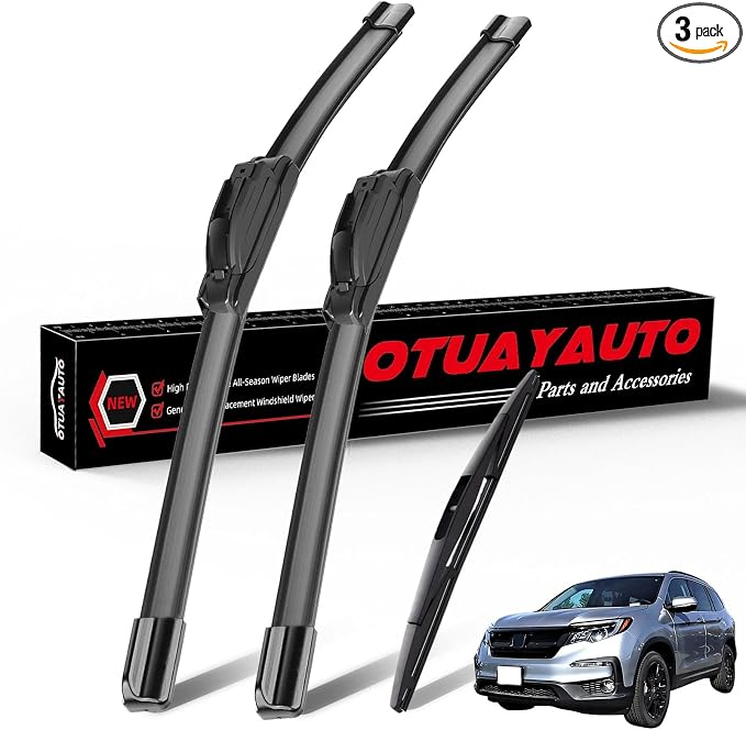 OTUAYAUTO Windshield Wiper Blades - Replacement for Honda Pilot 2016-2022, Front and Rear Wiper Blades, U Hook - 26"+24"+14" (Pack of 3)