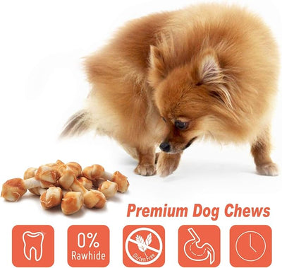 LuvChew Premium Dog Chew Bones, Made with Real Chicken, Rawhide Alternative, Made with Limited Ingredients, Highly Digestible (Mini 18pcs/Pack)