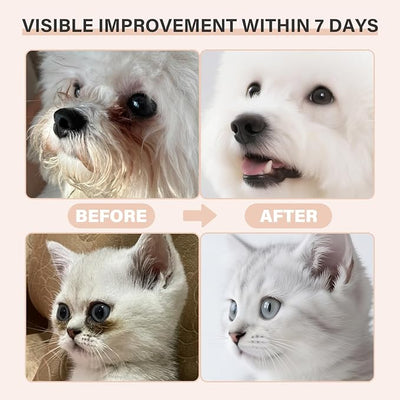 Tear Stain Remover Balm for Dogs & Cats with Pro Powder Brush – Natural Safe Gently Removes Eye Gunk & Stains – Great for White Dogs, Daily Eye Cleaning – Works Better with Pet Eye Wipes,1 oz