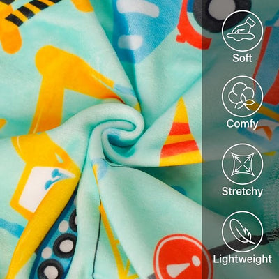 KYEESE Dog Pajamas Velvet Dog Pajamas Small Sized Dogs Soft Dogs Clothes Pet Coat Stretchy Doggie Pjs Pet Costume with Construction Vehicles Pattern Comfy Doggie Jammies Onesie, Medium