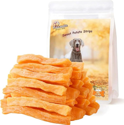 Pawmate Sweet Potato Dog Treats, Healthy Low Fat Dog Chews Rawhide Free Grain Free Training Treats for Small Medium Large Dogs 27-31 Counts