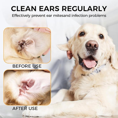 120PCS Long Cotton Swabs with Storage Box, 6 Inch Dog Ear Swabs - for Small and Medium Pet Ear Cleaning - Soft Cotton Tips, Gentle and Lint-Free, Specially Designed for Dogs (Medium)