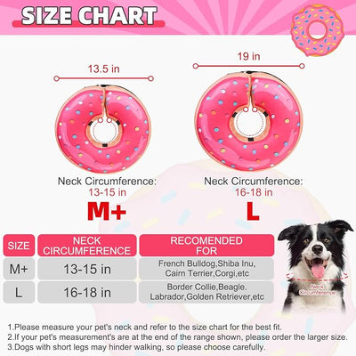 KOOLTAIL Inflatable Dog Cone Collar, Soft Donut E Collar for Dogs After Surgery to Stop Licking Enhanced Alternative, Blow Up Pet Neck Pillow Recovery Adjustable Cone for Dog Cat,Upgrade Size,Donut XL