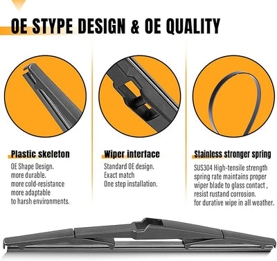 AUTOBOO 14 inch Rear Wiper Blade Replacement For Jeep Cherokee 2022-2014 Mazda Cx5 Cx9 2025-13 Chrysler Pacifica 2024-17 Hyundai tucson 16-21 Santa Fe Lexus Rx350 OEM Back Wiper Blade 14" (Pack of 1)