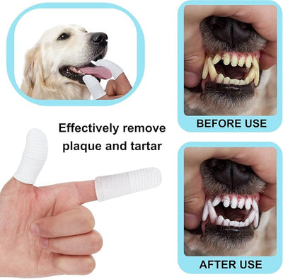 20 PCS Dog Toothbrush Pet Toothbrushs Finger Toothbrushs cat Too thbrush Washable & Comfortable & Durable 1 Set for 2 Fingers(20)