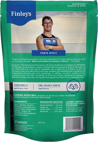 Finley's Training Treats for Puppies, Soft Duck Dog Treats for All Ages and Sizes, Limited Ingredient, Low Calories, 16oz, 6 Pack