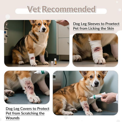 ROZKITCH 4 PCS Cat Sleeve to Stop Licking, Cat Leg Wrap, Leg Lick Protection Sleeve for Hot Spot, Stop Pet Licking and Chewing-Legs