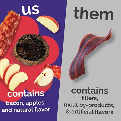 Fruitables Whole Jerky Bites, Healthy Dog Treats, Puppy Essentials, Jerky Dog Treats, Made in the USA, No Fillers or Nitrates, Real Bacon & Apple Flavor, 5oz