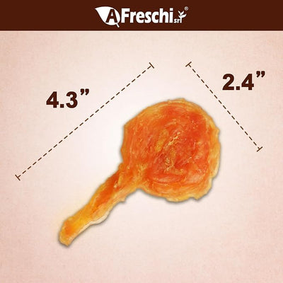 A Freschi srl Turkey Tendons for Dogs, USA-Sourced Human Grade, Rawhide-Free Long-Lasting Puppy Chews, All Natural Hypoallergenic Dog Treats for Small Breeds, Lollipop (S), 4 Count Pack
