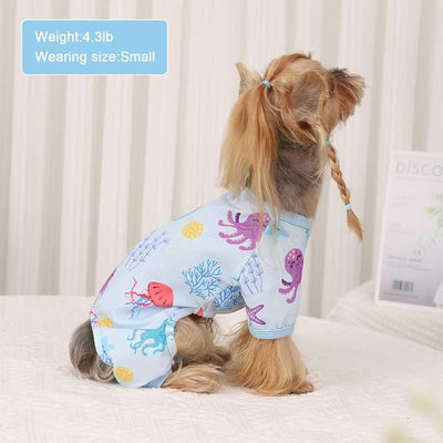 Dog Pajamas Pjs Soft Stretchy Dog Clothes for Small Dogs Girl Boy Medium Size Dogs Spring Summer Puppy Clothes Doggie Onesies Cat Pet Jammies Outfit