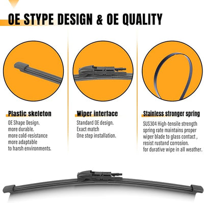 AUTOBOO 15 Inch Rear Wiper Blade Replacement for Porsche Macan 2025-2015 Panamera 2016-2010 Ram ProMaster City 2021-2015 Land Rover Range Rover Sport 2024-2017 -OE BACK Wiper Blade 15" (Pack of 1)