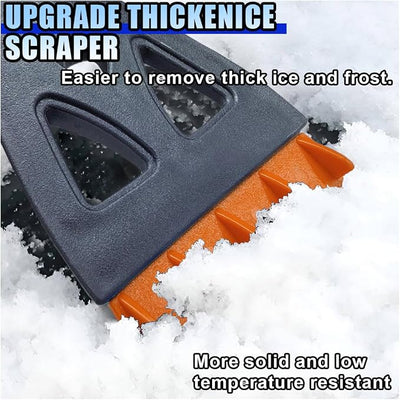 KITUREK 31.5" Detachable Snow Brush and Ice Scraper for Car Windshield, 2-in-1 Winter Snow Removal Tool with Extendable, 360° Rotating Soft Bristle Brush Head and Foam Grip for Most Vehicles (Orange)