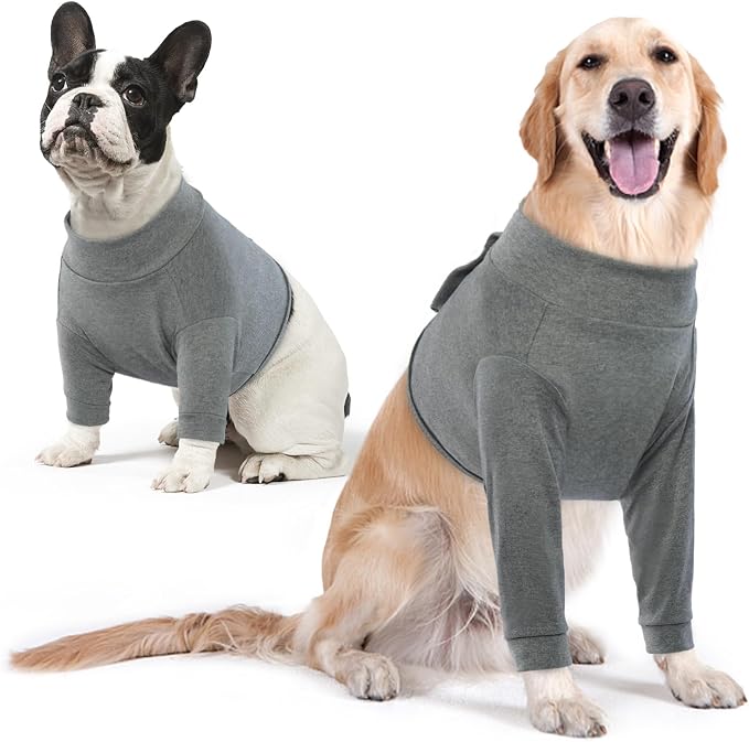 Dog Recovery Suit, Dog Surgery Recovery Suit Front Legs, Comfy Joint Leg Sleeves After Surgery, Elbow Braces Protector for Leg Injuries & Joint Pain, Cone Collar Alternatives,Grey,XL