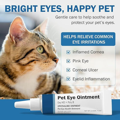 POLKA Terramypol Eye Ointment for Cats and Dogs, Horses, Birds, Sheep 3.5g/0.125oz - Pack of 2