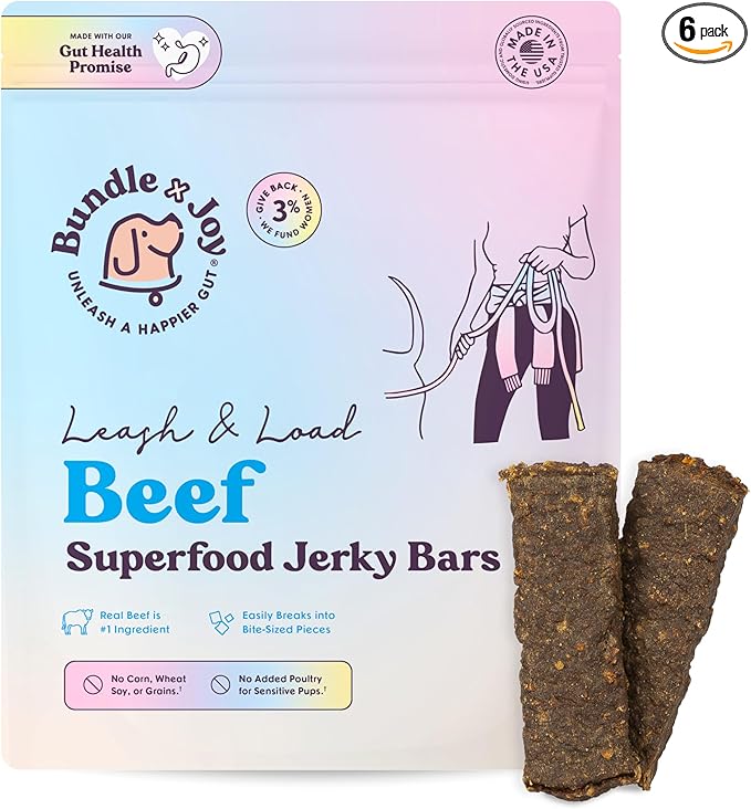 Beef Superfood Bar Dog Treats, Poultry Free, 5 Ounces (Pack of 6)