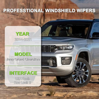PARRATI® Windshield Wiper Blades for Jeep Grand Cherokee 2014-2021, 3 Pack | 22/21 Inch Front +11 Inch Rear, OEM Replacement, Ultra Quiet, No Streaks All Weather Wiping