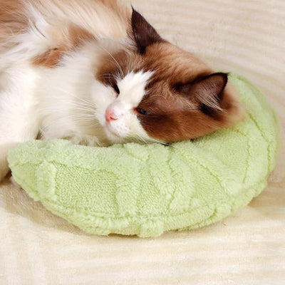 Little Pillow for Cats Puppies Ultra Soft Warm Fluffy Pet Calming Macaron Color Toy Half Donut Cuddler for Joint Relief Sleeping Improve Machine Washable-Yellow