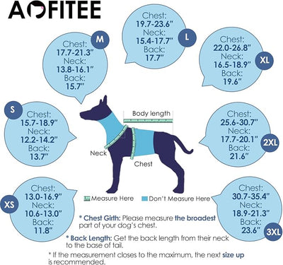 AOFITEE Dog Anxiety Vest, Thunder Jacket for Dogs Anxiety Extra-Large, Breathable Pet Calming Shirt for Fireworks, Thunder, Travel, Separation, Anti-Anxiety Pets Calming Vest with High Collar, XXL