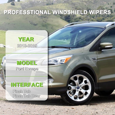 PARRATI® Windshield Wiper Blades for Ford Escape 2013-2019, 3 Pack | 28/28 Inch Front +11 Inch Rear, OEM Replacement, Ultra Quiet, No Streaks All Weather Wiping