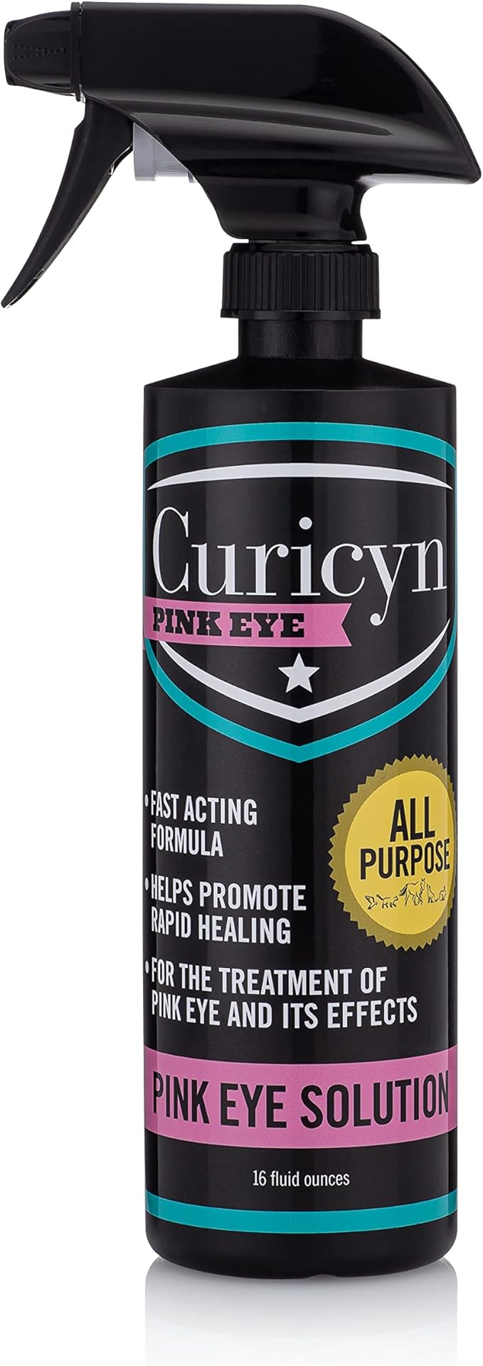 Pink Eye Solution - 16oz, Extra Strength Formula Conjunctivitis Eye Drops for Dogs, Cats, Livestock and Horses – Pain Free, Non-Steroidal Dog Eye Wash with Purified Anolyte