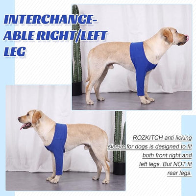 Dog Recovery Sleeve for Front Right or Left Leg Anti Licking Blue XS | 95% Cotton, Breathable Fabric, Ease of use, Keep Casts Covered, Wound Covered, Skin Problems