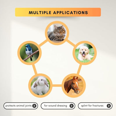 Eco-Fused Self-Adhering Bandage - Injury Wrap Tape for Pets, Dogs, Cats, Horses - Pack of 12 - Dog Bandages for Legs - Prevent Licking - Does not Stick to Hair - Elastic, Water Repellent, Breathable