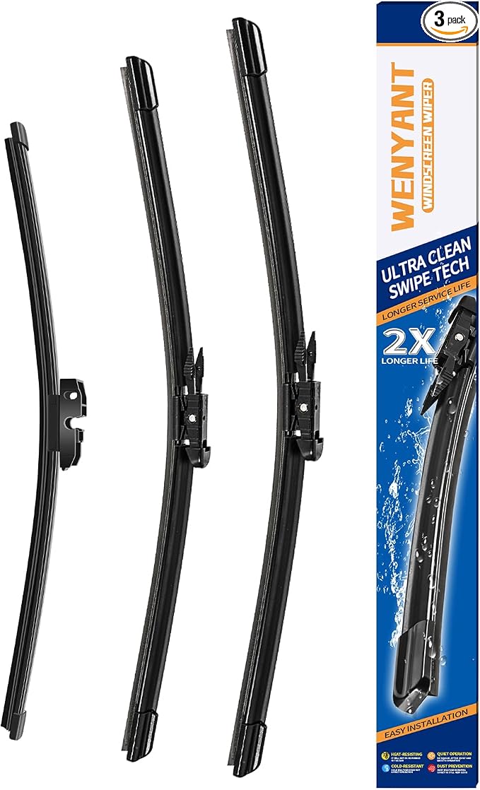 26"/22"/11" Windshield Wipers Compatible with Ford Explorer 2011-2023 Front and Rear Wiper Blades for My Car Original Equipment Automotive Replacement (Set of 3)