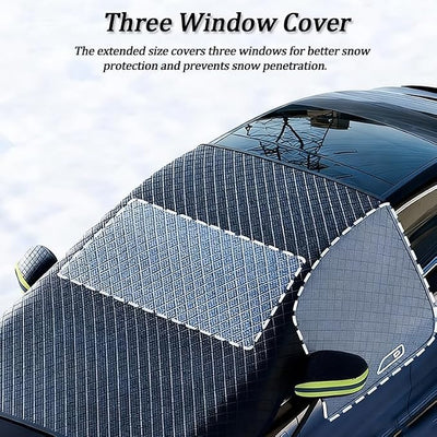 Car Snow Cover for Dodge Grand Caravan 2010–2020, Windshield Cover for Ice and Snow for Winter, Magnetic Frost Guard Windshield Cover with Side Mirror Cover,A