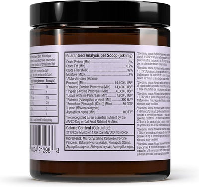 Bark & Whiskers Digestive Enzymes - Supports Healthy Digestion in Dogs & Cats - Enzyme Powder for Meat-Based Diets - 150 Scoops - 2.60 oz.