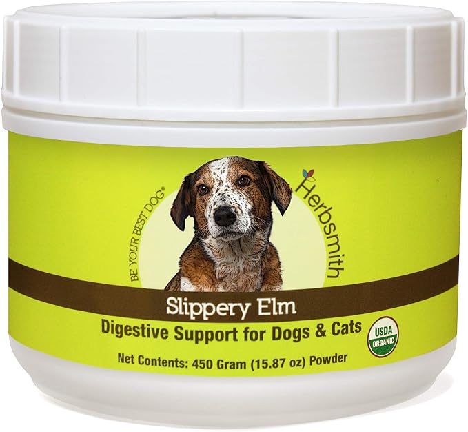 Organic Slippery Elm - Digestive Aid for Dogs and Cats - Constipation and Diarrhea Relief for Dogs and Cats - Megaesophagus Dog Aid - 450g
