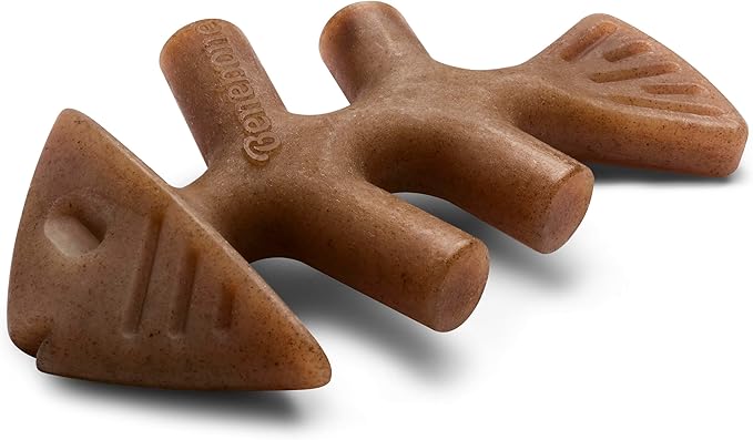 Fishbone Durable Dog Chew Toy for Aggressive Chewers, Real Fish, Made in USA, Small