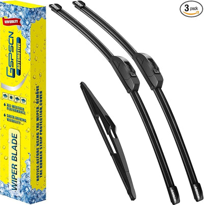 GSPSCN 3 Wipers Replacement for Nissan Kicks 2023 2022 2021 2020 2019 2018 2017，Original Equipment Windshield Wiper Blades 26"+16"+12" (set of 3) J hook
