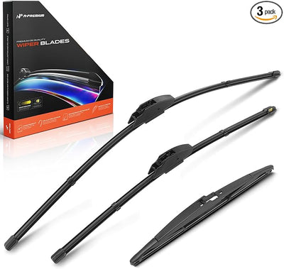 A-Premium 26"+20"+12" Windshield Wiper Blades Compatible with Land Rover Discovery Sport 2015-2024 - Front Rear Wipers Blade Set for Hook/RL2 Arm Connector, with Wear Indicator & Towel (Pack of 3)