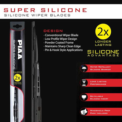 Piaa 95060 24-Inch (600mm) Super Silicone Wiper Blade, Premium All-Season OEM Windshield Wiper Replacement