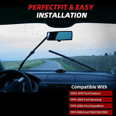 OTUAYAUTO Premium Windshield Wiper Blades - Replacement for Ford F150 99-08, Expedition 99-06, Explorer 05-10, Mustang 99-04, U Hook Front Window Wiper Blades - 20"+20" (Pack of 2)