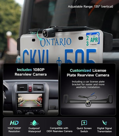 Car Radio Stereo for Honda CR-V 06-11, Wireless CarPlay & Android Auto | 9-inch IPS touchscreen, 64G storage, 5G WiFi GPS, Bluetooth FM AM SWC, plug-and-play, HD backup camera