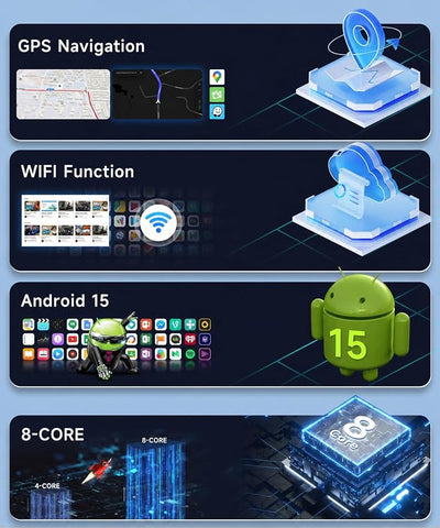 8Core 4+64G Car Stereo for Honda Pilot 2006 2007 2008 Wireless Carplay Android Auto,9 inch 1280 * 720P IPS Touch Screen Radio, Android15/GPS/WiFi/32EQ DSP/59UI/Bluetooth5.0/SWC/Backup Camera&Mic