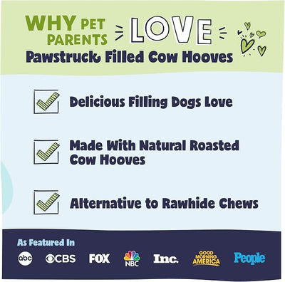 Pawstruck Peanut Butter Filled Cow Hooves for Dogs – Made in USA, Long-Lasting Dental Treats and Chews – Beef Hoof – 5 Count – Packaging May Vary