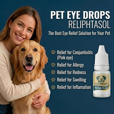 Pet Eye Drops – Vet-Formulated Dog Eye Infection Inflamation Treatment, Allergy Relief, Dry Eyes & Red Eye, Tear Stain Remover for Dogs, Cats, Cattle, Sheep, Horses – 5 mL 0.17 fl oz (1 Bottle)