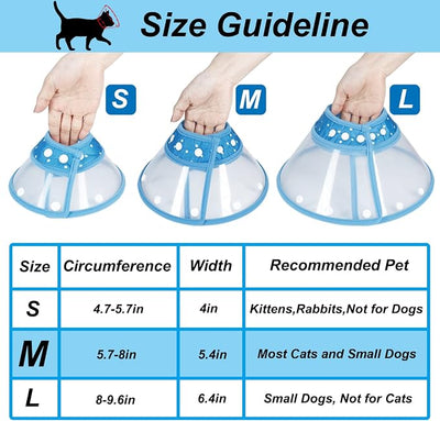 Vivifying Dog Cones for Small Dogs, Adjustable 5.7-8in Pet Cone, Lightweight Recovery Elizabethan Collar for Cats, Puppies and Mini Dogs (Blue)