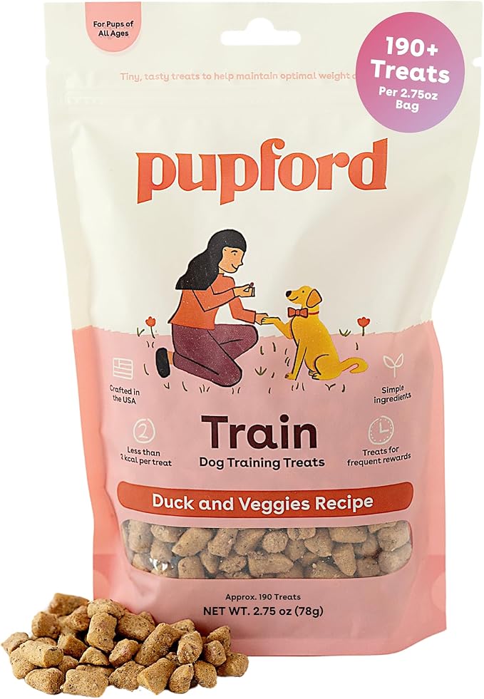 Freeze Dried Training Treats for Dogs & Puppies, 190+ Four Ingredient Bites (Duck & Veggies, 2.75 oz)