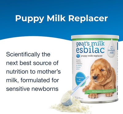 Pet-Ag Goat’s Milk Esbilac Powder - 12 oz - Powdered Puppy Formula with Prebiotics, Probiotics & Vitamins for Puppies Newborn to Six Weeks Old - For Sensitive Digestive Systems